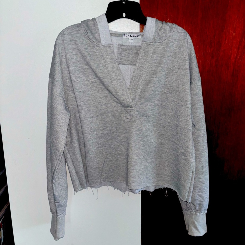Blakeley Rowan Raw Hem Cropped Hoodie